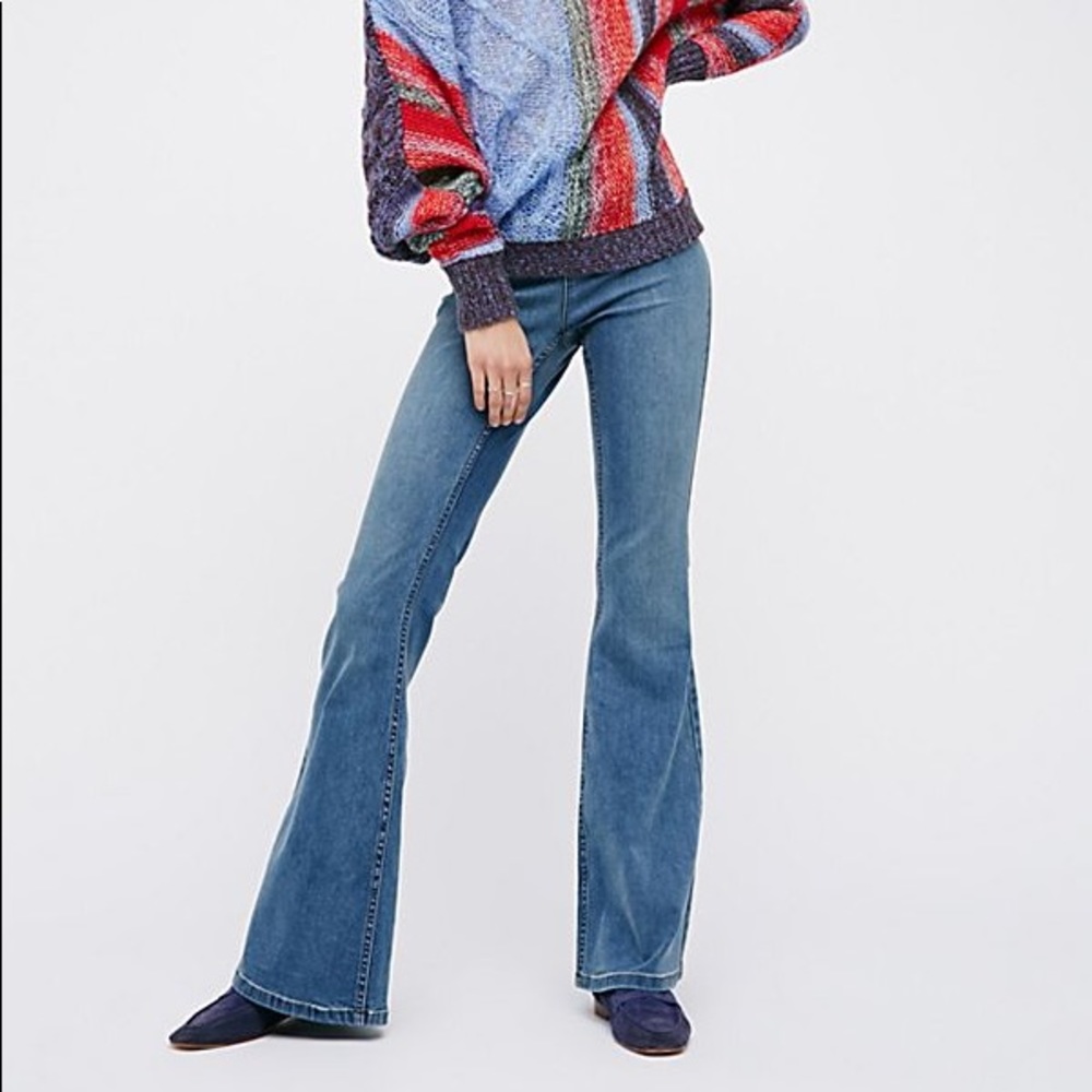 Free People Penny Pull-On Flare Jeans